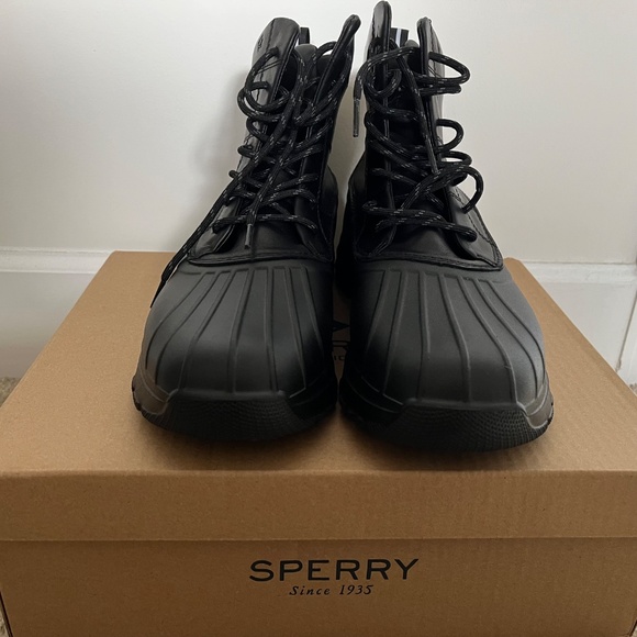 New Men’s Sperry Duck Float Black Boot Size 10.5 - Picture 2 of 4